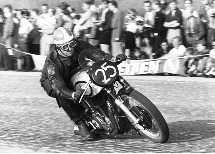 Helmut Krackowizer on Norton at 1st May Race in Salzburg 1952