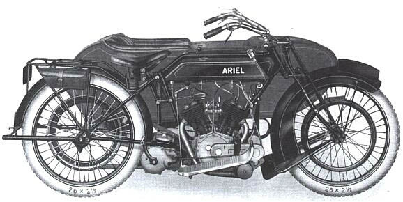 Ariel V-2 Sidecar with 6,7 h.p. 3 gears of 1923